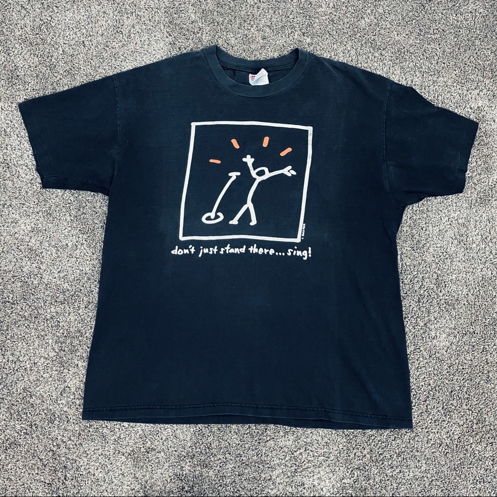 Vintage don’t just stand there sing T-shirt Sz XL - Picture 2 of 13